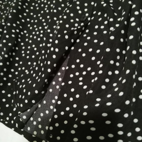 Vintage polka dot skirt, revamped, stretch waistband, cotton and polyester - Picture 3 of 6